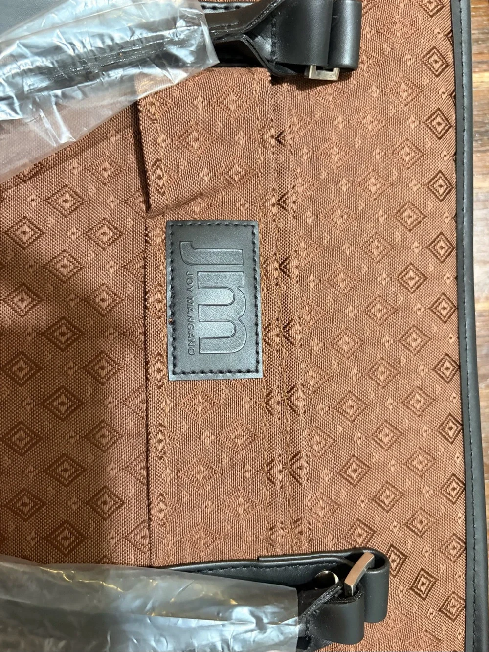Joy Mangano brown weekender travel bad
